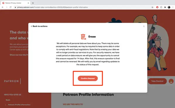  patreon account disabled