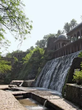 Waterfall-rock-garden-Nek-Chand-India-Chandigarh