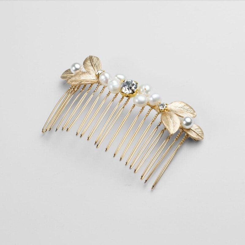 floral pearl swarovski crystal hair comb swarovski crystal in 7cm x 4 5cm at tegen accessories 3 | MercerOnline