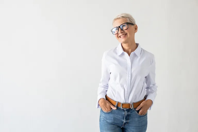 mature woman jeans and white button down shirt 1 | MercerOnline