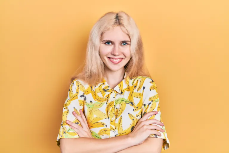 young blonde woman wearing banana shirt | MercerOnline